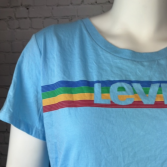 Levi’s Blue Colorful Logo Short Sleeve Tee Top Plus Size 2X - Picture 5 of 5